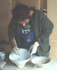 rifinitura pezzo raku